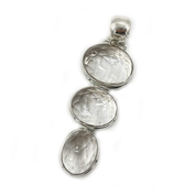 clear quartz large sterling silver gemstone pendant