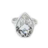 Classic Teardrop Clear Quartz Ring