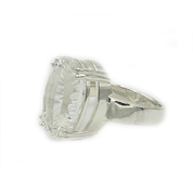 clear quartz oval gemstone sterling silver ring