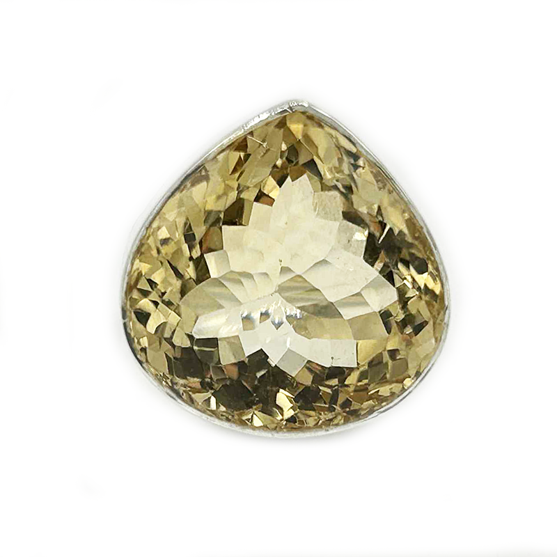 large citrine sterling silver gemstone ring