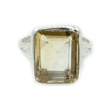 Citrine Rectangle Emerald Cut Ring