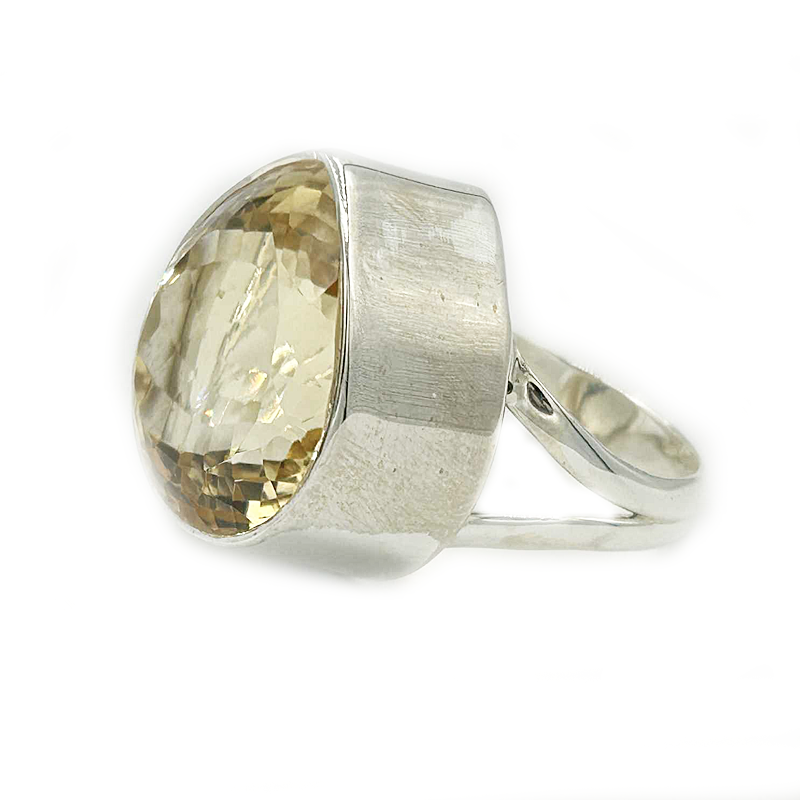 large citrine sterling silver gemstone ring