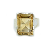 Citrine Emerald Cut Square Ring