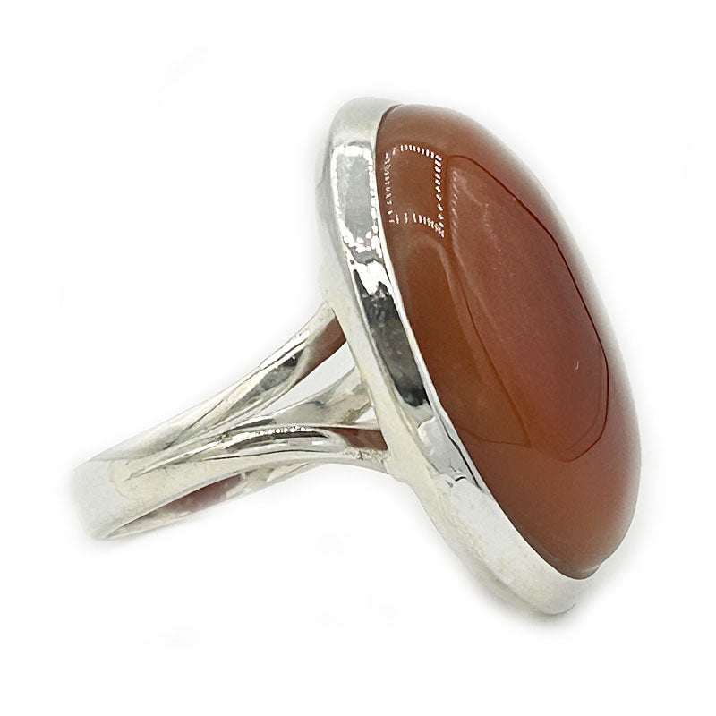 orange carnelian silver ring
