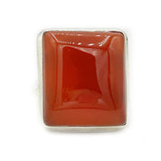carnelian silver gemstone ring