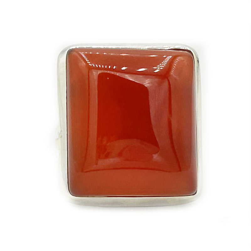 carnelian silver gemstone ring