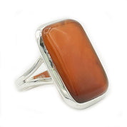 carnelian silver gemstone ring