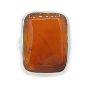 carnelian silver gemstone ring