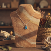 oval blue topaz sterling silver pendant