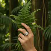 round green amethyst sterling silver gemstone ring