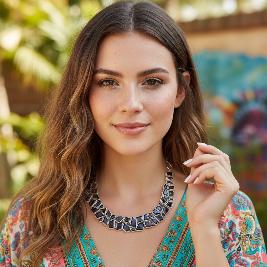 garnet sterling silver gemstone necklace