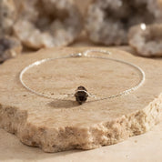 Mini Smoky Quartz Choker Necklace, mineral detail scene