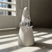 big white topaz sterling silver gemstone ring