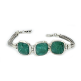 Emerald Quartz Classic Silver Bracelet
