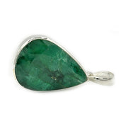 emerald quartz gemstone silver pendant