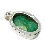emerald quartz large oval gemstone pendant