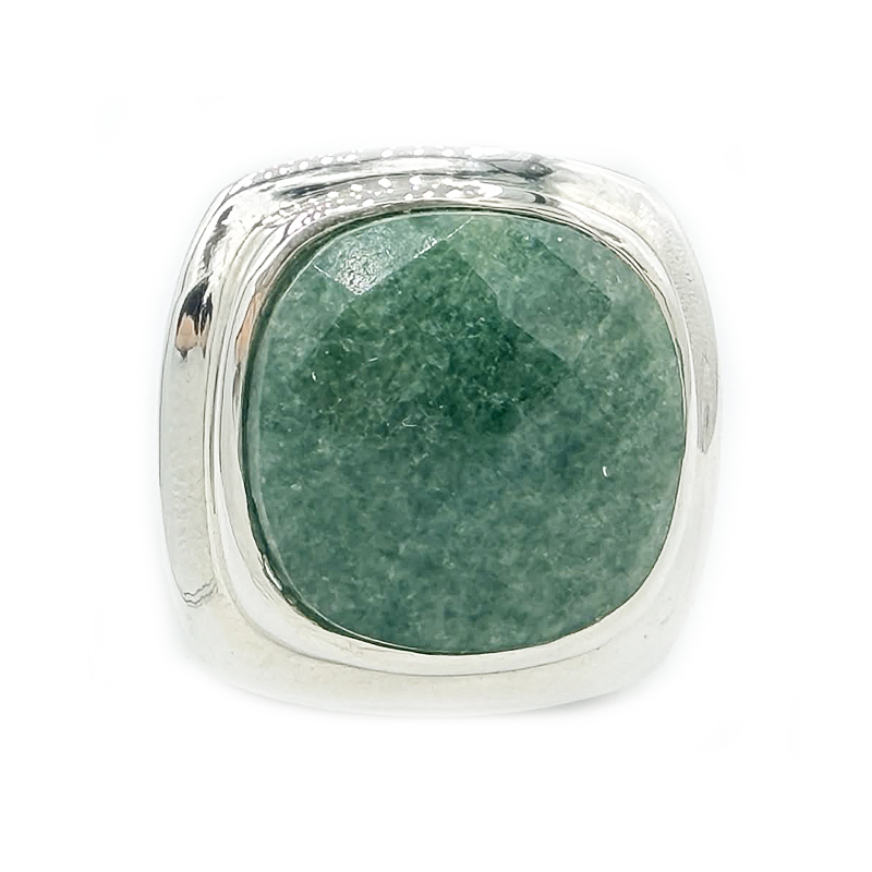 emerald quartz sterling silver gemstone ring