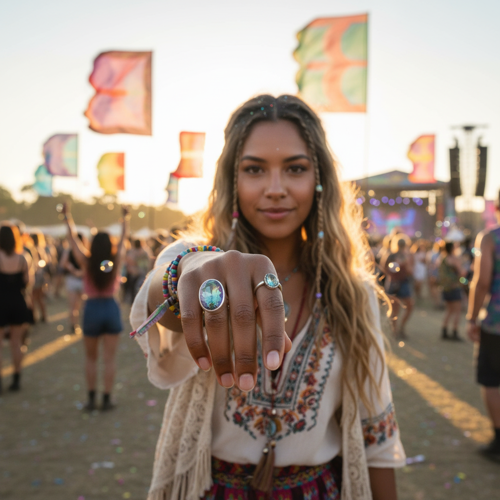 mystic topaz oval gemstone sterling silver ring