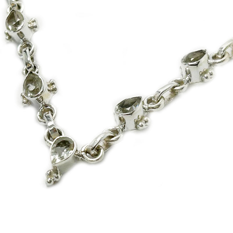 green amethyst silver gemstone necklace
