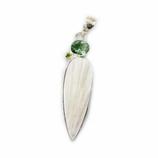 green amethyst peridot selenite sterling silver gemstone pendant