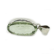 oval sterling silver green amethyst gemstone pendant
