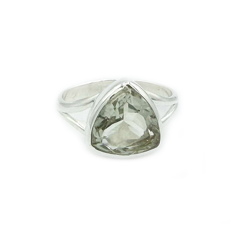 green amethyst sterling silver gemstone ring