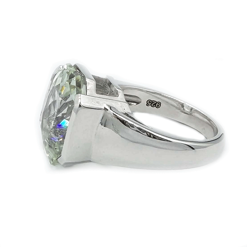 white topaz sterling silver gemstone ring