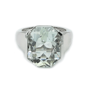 white topaz sterling silver gemstone ring