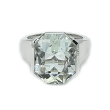 Deco White Topaz Mint Ring