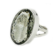 green amethyst oval silver gemstone ring