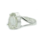 green amethyst teardrop sterling silver gemstone ring