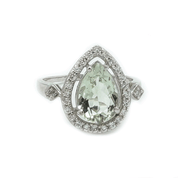 Radiant Green Amethyst CZ Teardrop Set