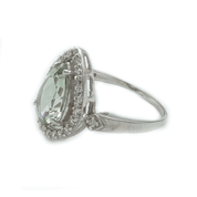 Radiant Green Amethyst CZ Teardrop Set