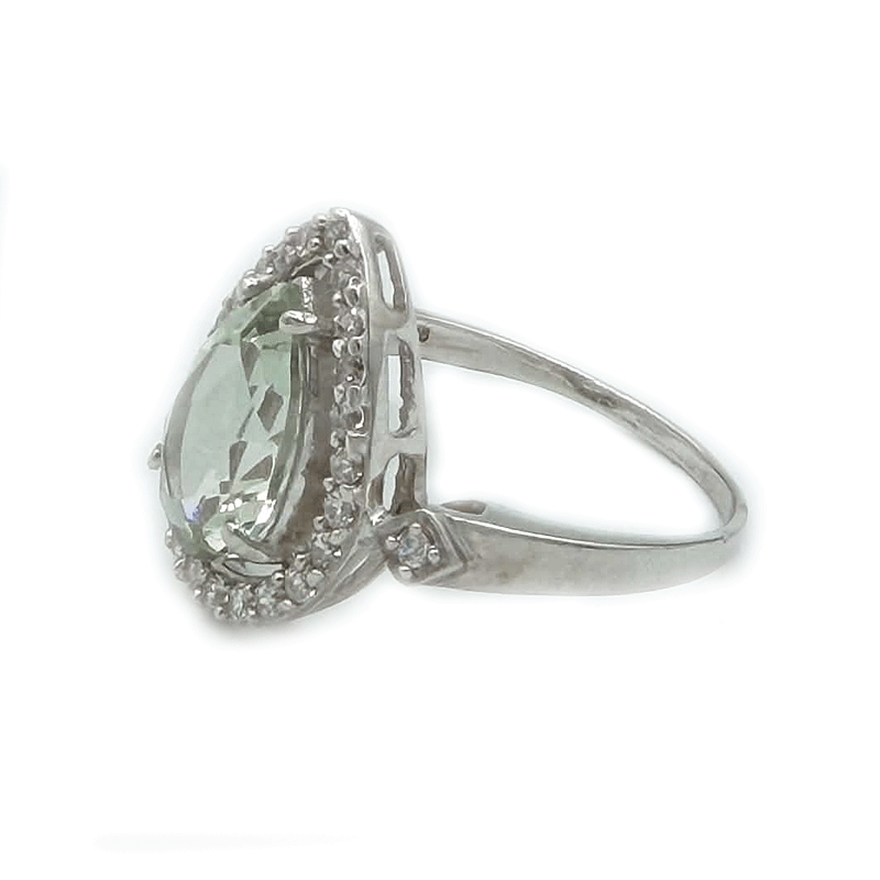 Radiant Green Amethyst CZ Teardrop Set