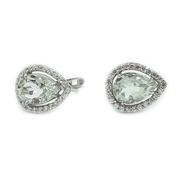 Radiant Green Amethyst CZ Teardrop Set