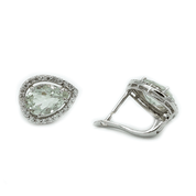 Radiant Green Amethyst CZ Teardrop Set