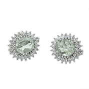 green amethyst cz sterlings silver ring, pendant, earrings gemstone set