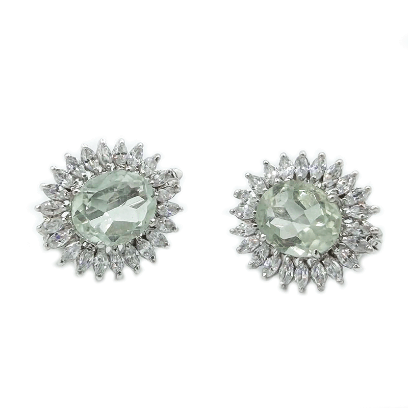 green amethyst cz sterlings silver ring, pendant, earrings gemstone set