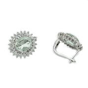green amethyst cz sterlings silver ring, pendant, earrings gemstone set