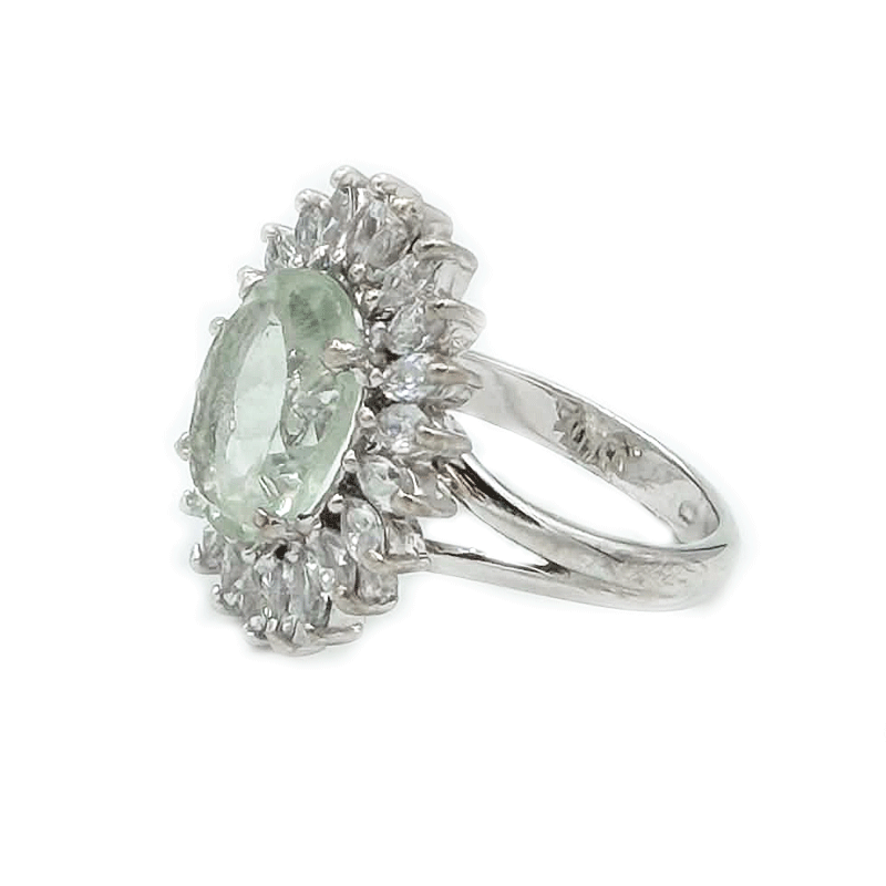 green amethyst cz sterlings silver ring, pendant, earrings gemstone set