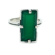 green carnelian sterling silver gesmtone ring