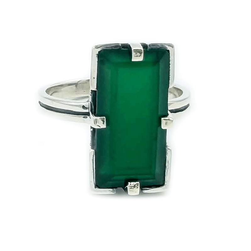 green carnelian sterling silver gesmtone ring