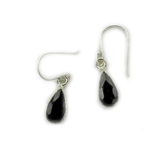 teardrop garnet sterling silver earrings