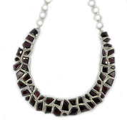 garnet sterling silver gemstone necklace