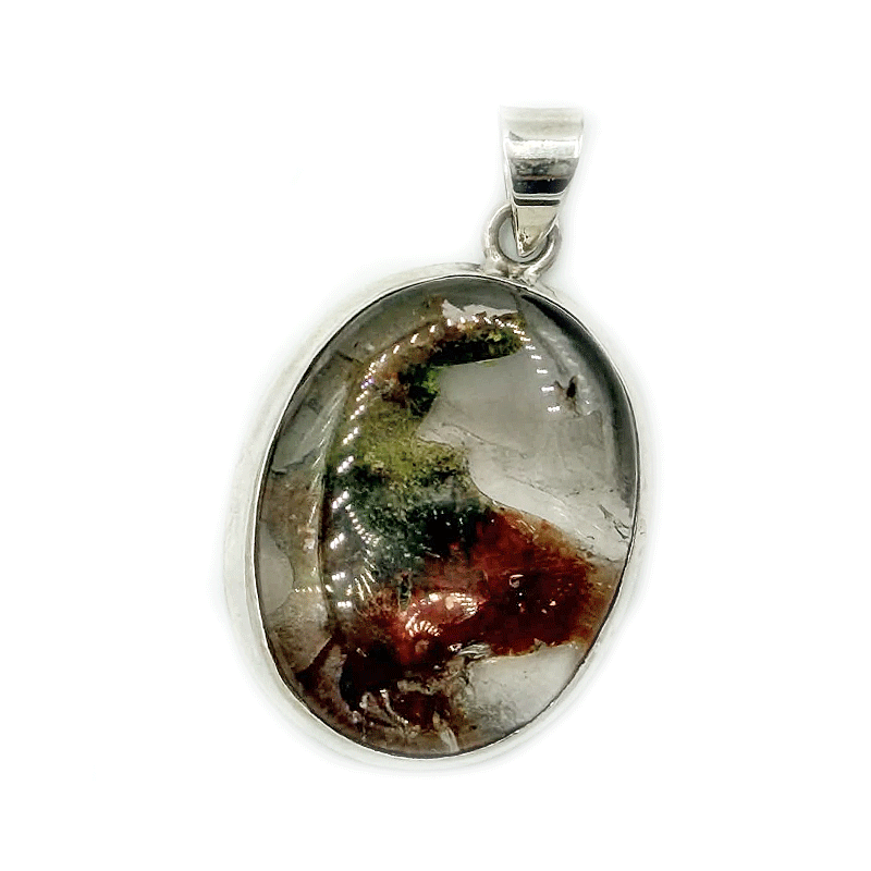 garden quartz sterling silver gemstone pendant
