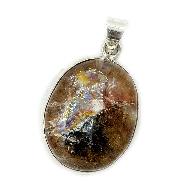 garden quartz sterling silver gemstone pendant