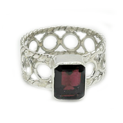 garnet sterling silver gemstone ring
