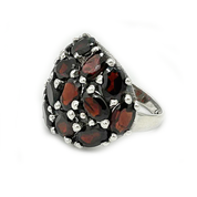 garnet sterling silver gemstone ring