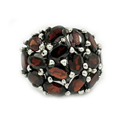 garnet sterling silver gemstone ring