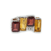 garnet citrine sterling silver gemstone ring